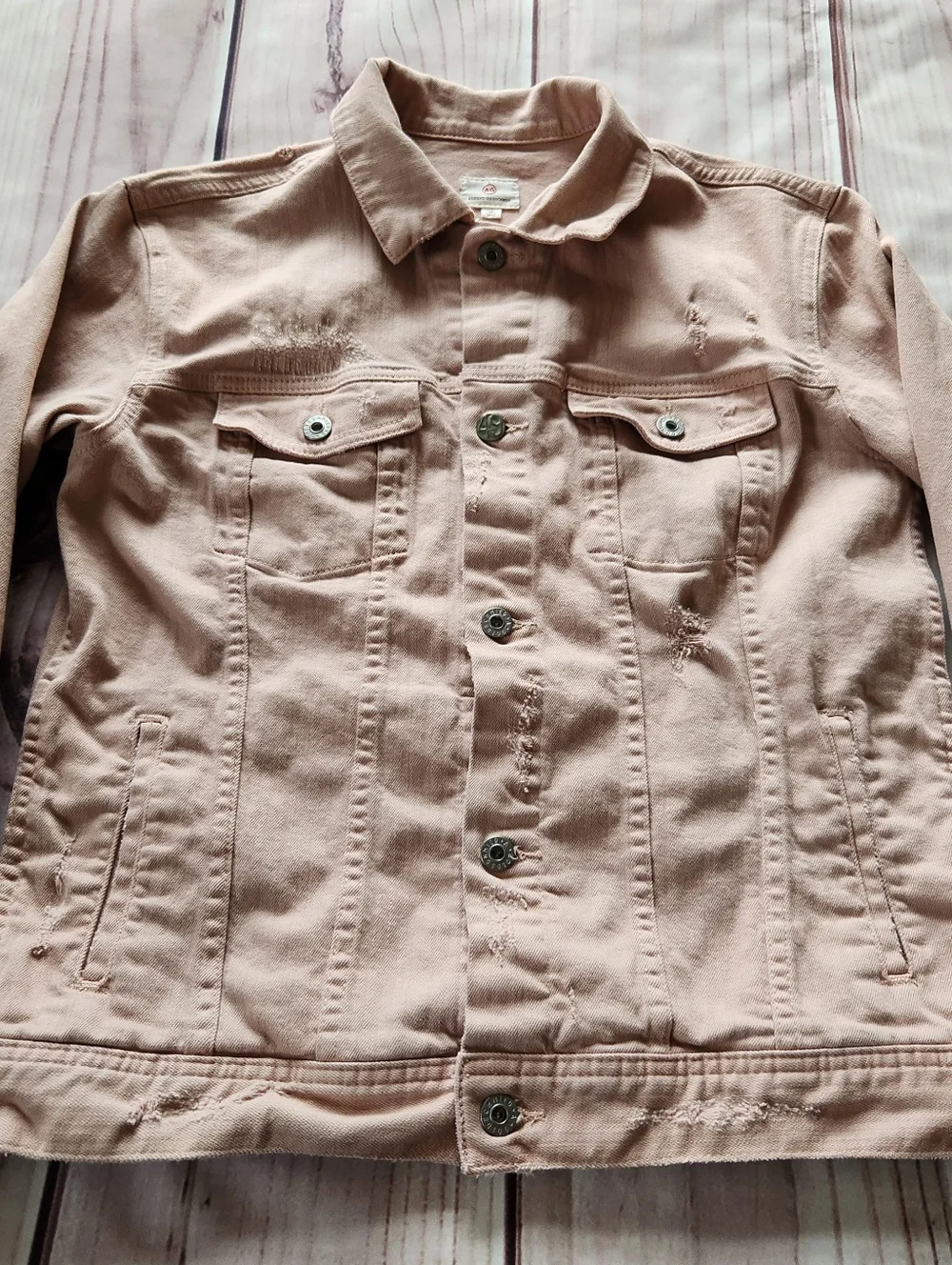 AG Adriano Goldschmied "Nancy" Denim Trucker Jacket Dusty Pink | Women's Size M - Picture 3 of 10